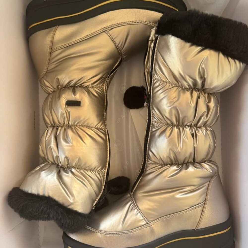 Pajar Zip Up Gold Boots